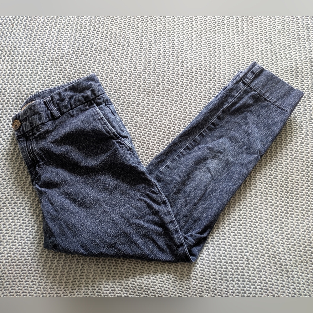 BR Hampton Chambray Cotton Crop Pants Sz 0